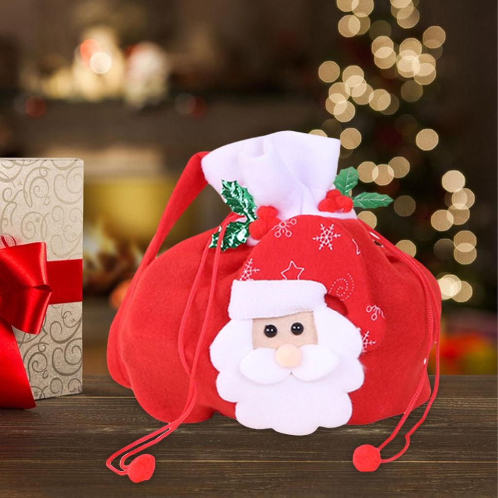 Christmas Drawstring Gift Bag Red Portable Birthday Present Bag Apples Goodie Bags Xmas Gift Present Bag Packaging Apples Bag