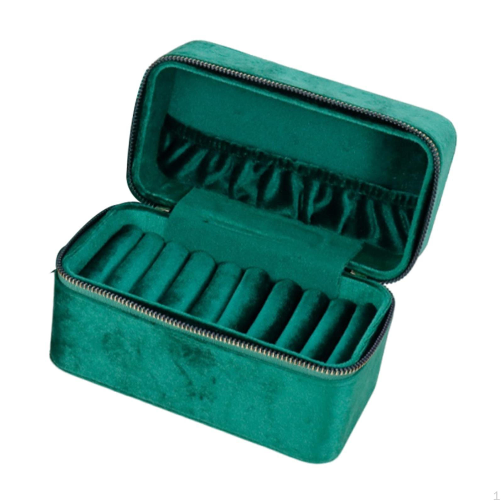 

Коробка для хранения браслетов Подставка для браслетов Столик с 9 слотами Портативный контейнер Органайзер Дисплей для ювелирных изделий Blackish Green