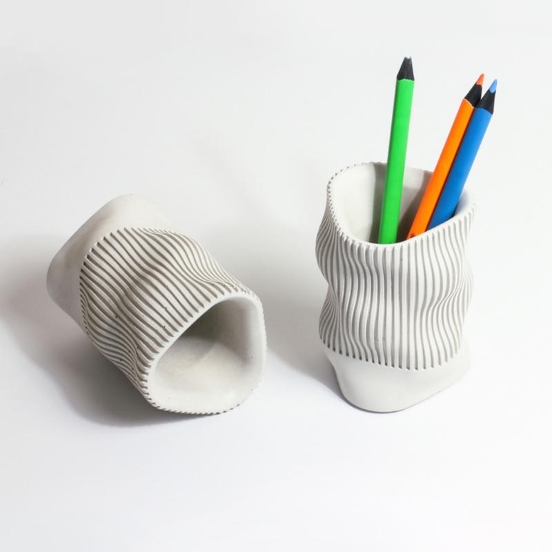 Wave Twisted Concrete Silicone Pot Mold Succulent Flowerpot Clay Cement Plaster Molds DIY Home Garden Flower Pots Mold