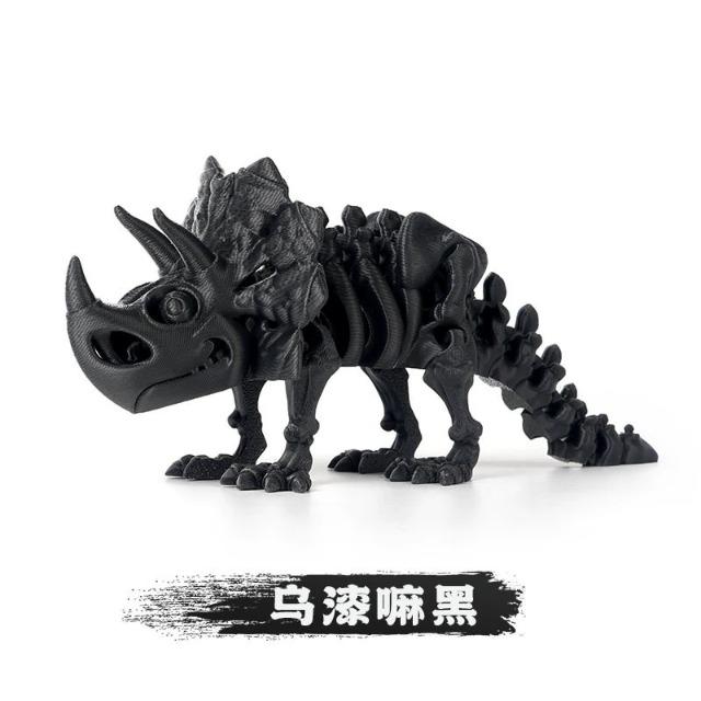 3D Printed Triceratops Rex Figurine – Full Jointed Movable Dinosaur Model, Realistic Desktop Decoration & Birthday Gift