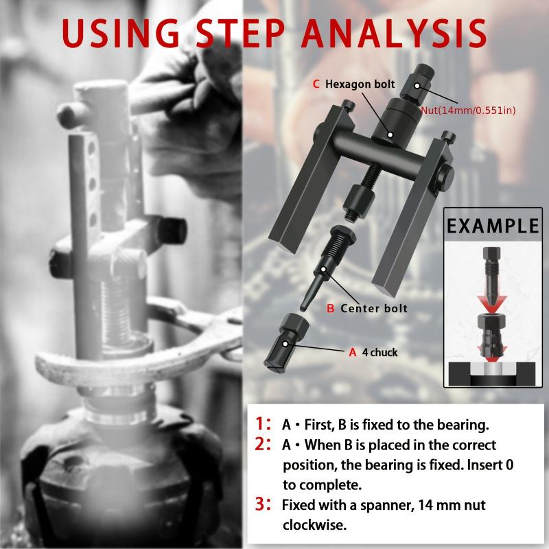 10pcs Motorcycle Bearing Puller Kit 8-25mm Inner Bearing Disassembly Tool with Box for Maintenance Repair Work