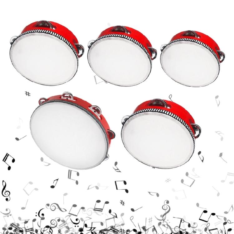 Tambourines with Metal Bells Drum Hand Percussion for Adults Church Party Play