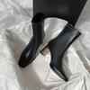 Vintage Warm Cotton Women Ankle Boots Fashion Elegant Square Toe Shoes Autumn Winter Thick Heel Women'S Short Booties
