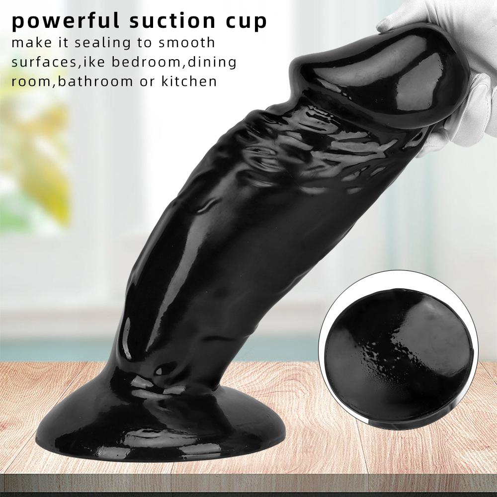 Soft Huge Dildo Thick Cock Penis Adult Sex Toy For Women Vagina Anal Masturbators Black