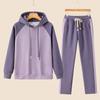 Women's Trendy Casual Suit: 2025 Spring/Autumn Fitness Sportswear with Hooded Sweatshirt & Long Pants.