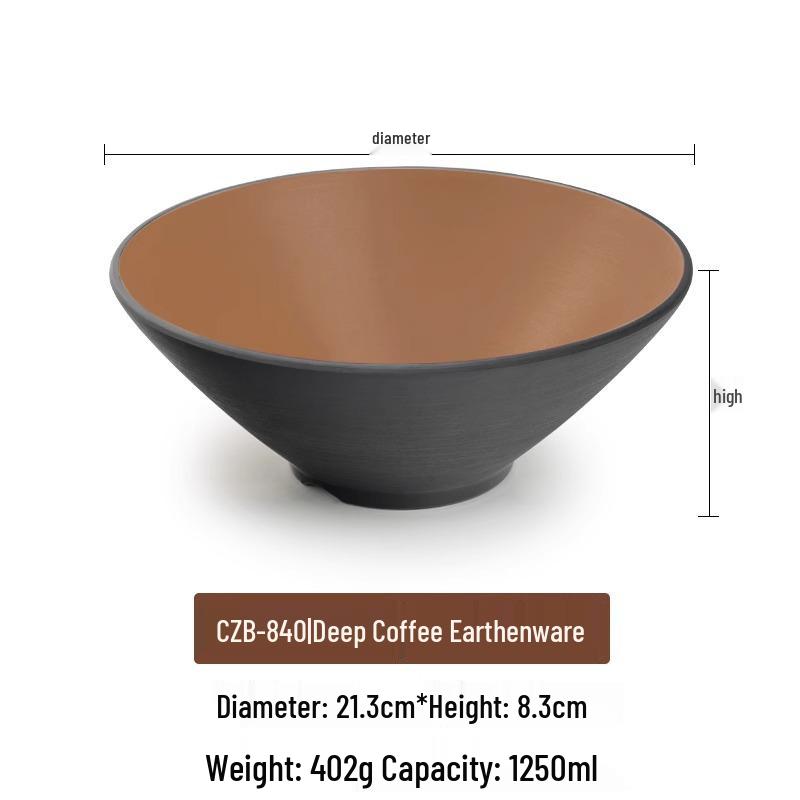 Large Frosted Melamine Ramen Bowl - Japanese-Style Restaurant Noodle Bowl for Mala Tang, Luosifen, Soup, and Rice Noodles