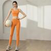 Lanmu Women's Vibrant Orange Sports Bra & Yoga Set