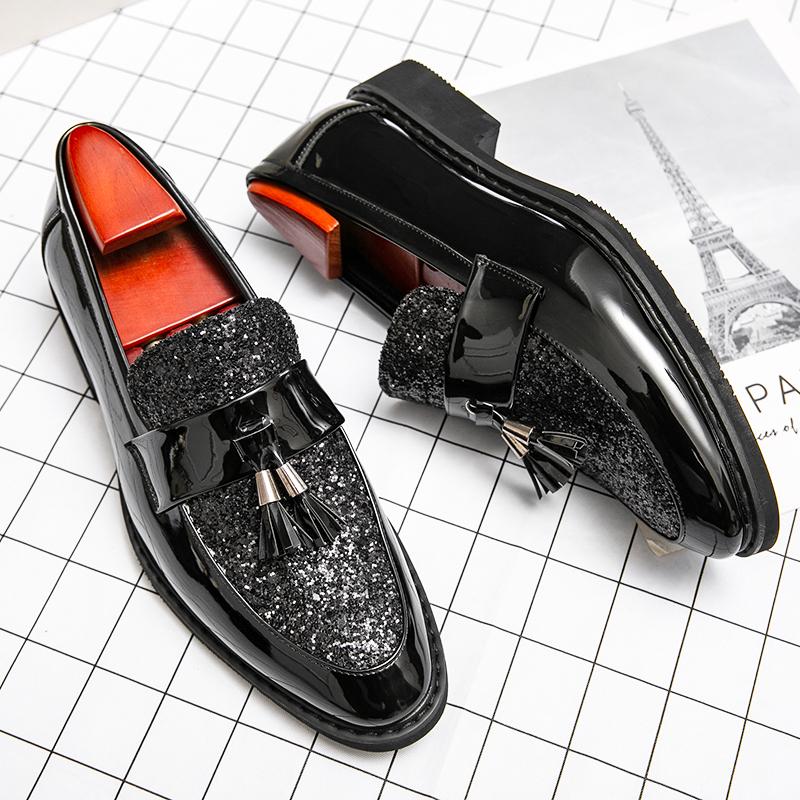Fashion Hot Selling Men's Glossy Leather Shoes Europe America Soft Soled Comfortable Loafers Luxurious Formal Shoes Men's Business Shoes
