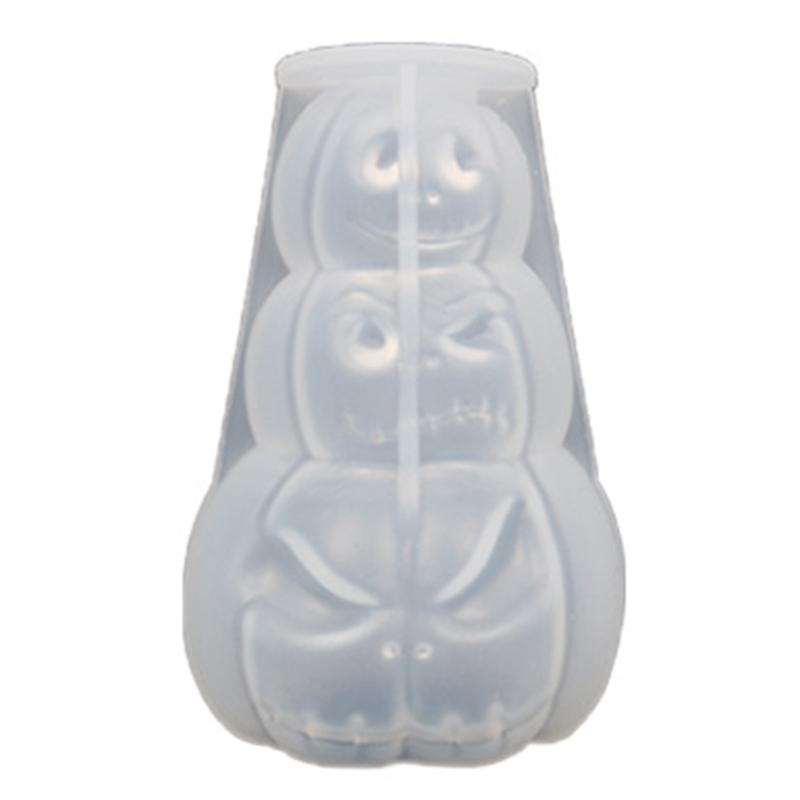 Halloween Pumpkin Mold Candle Mold for DIY Candles Plaster Crafts Halloween Favor Reusable Resin Casting Silicone Mold