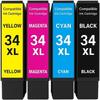 Pacote de 4 Cartuchos Compatíveis EPSON 34XL para Impressoras WF 3720DW, 3720DWF, 3725DW &; Workforce Pro 3720DW, 3720DWF, 3725DW