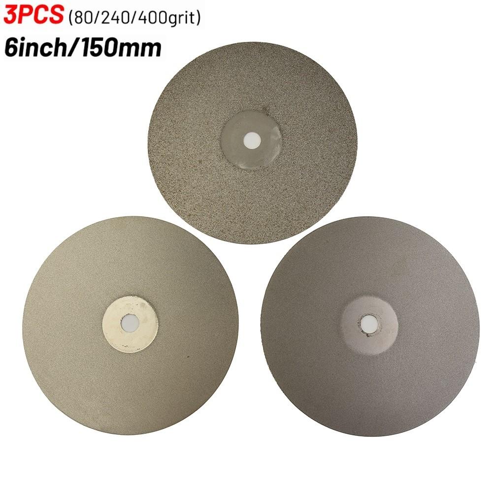 

3pcs 6 Grit80/240/400 Diamond Coated Wheel Lapping Disc Flat Lap Wheel PACK