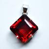 Natural Red Topaz 925 Sterling Silver Pendant Square 92.15 Ct Gem CERTIFIED my-357-k