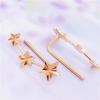Purple Gold Star Shining Earrings Simple And Exquisite Temperament Color Gold Plated Rose Gold Earrings