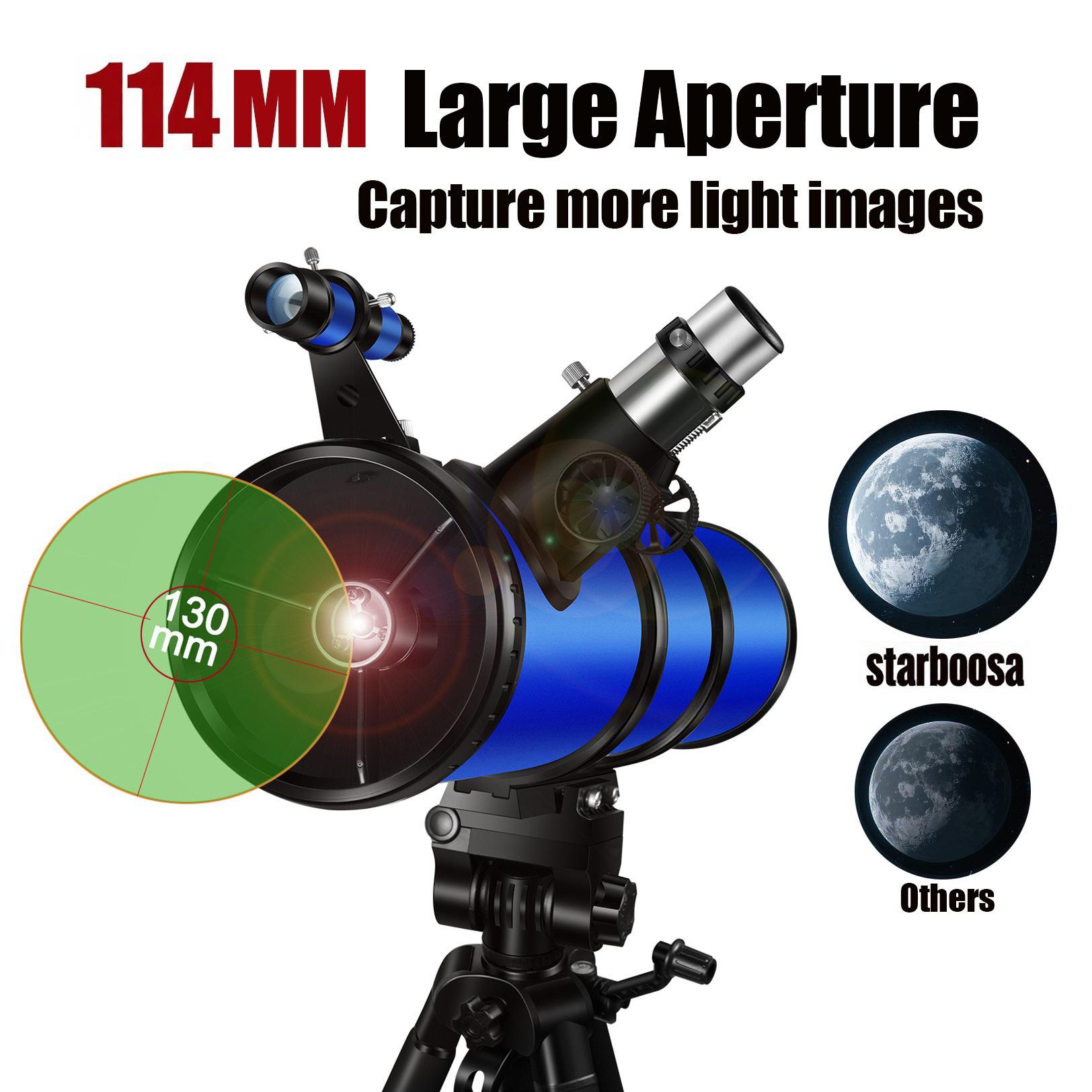 

Boxia 114mm Newtonian Reflecting Telescope with Large Aperture & Smartphone Adapter