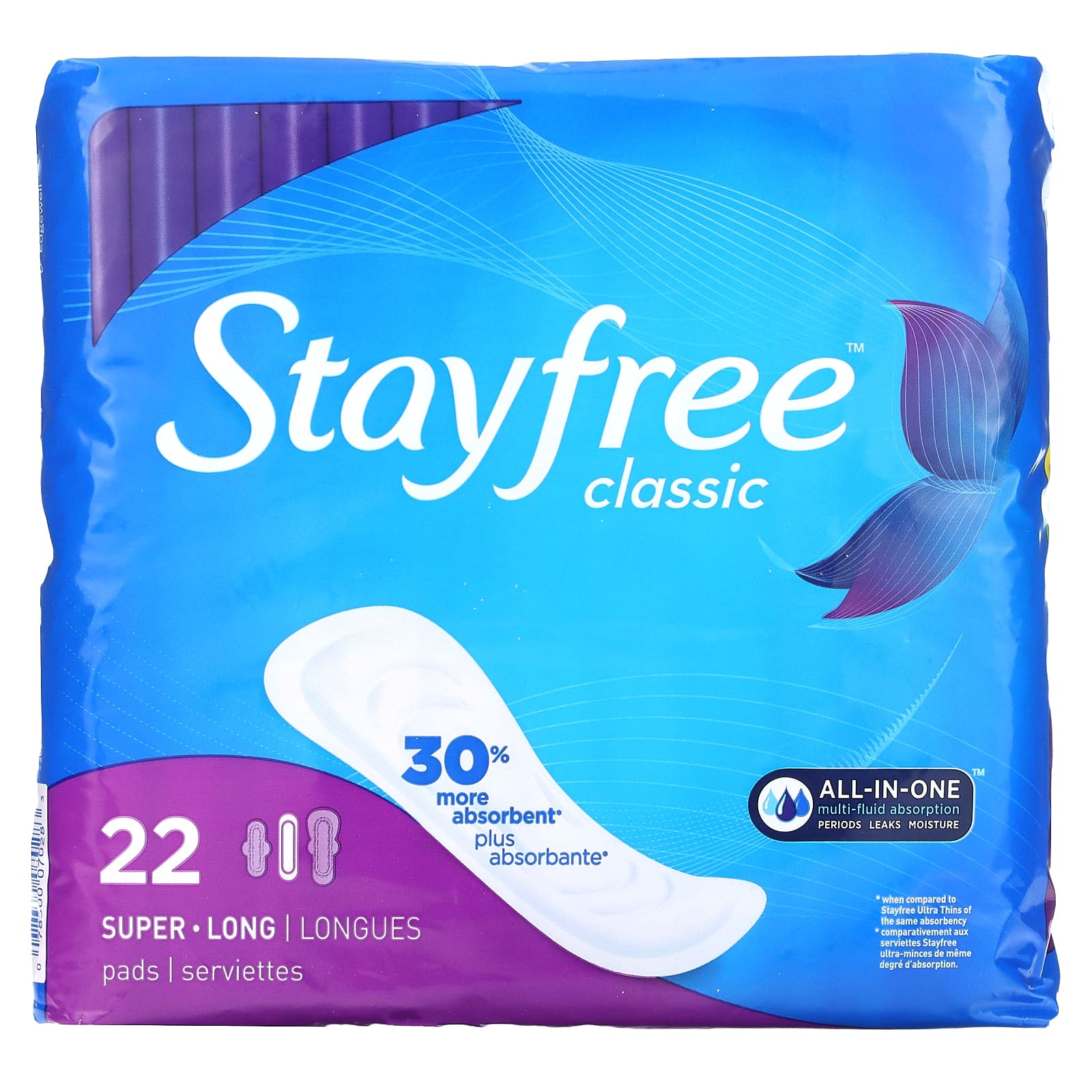 

Stayfree, классические, супердлинные прокладки, без отдушек, 22 упаковки