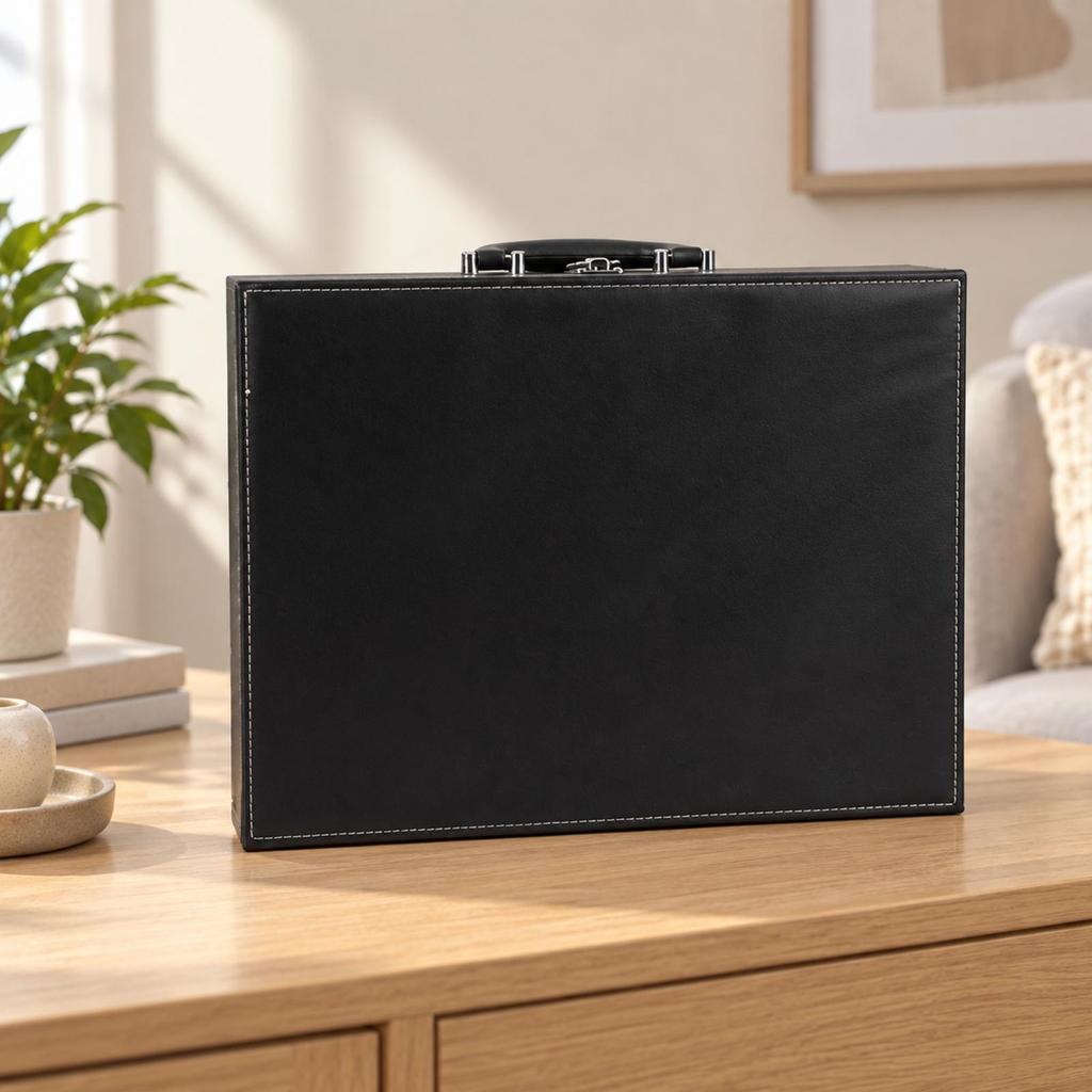 Storage Case Safeguarding Hinged Mahjong with Lined Interior Portable for
