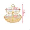 Cake Stand 2 Tier Fruit Snack Plates Dessert Rack with Handle Pastry Holder Serving Tray for Home
