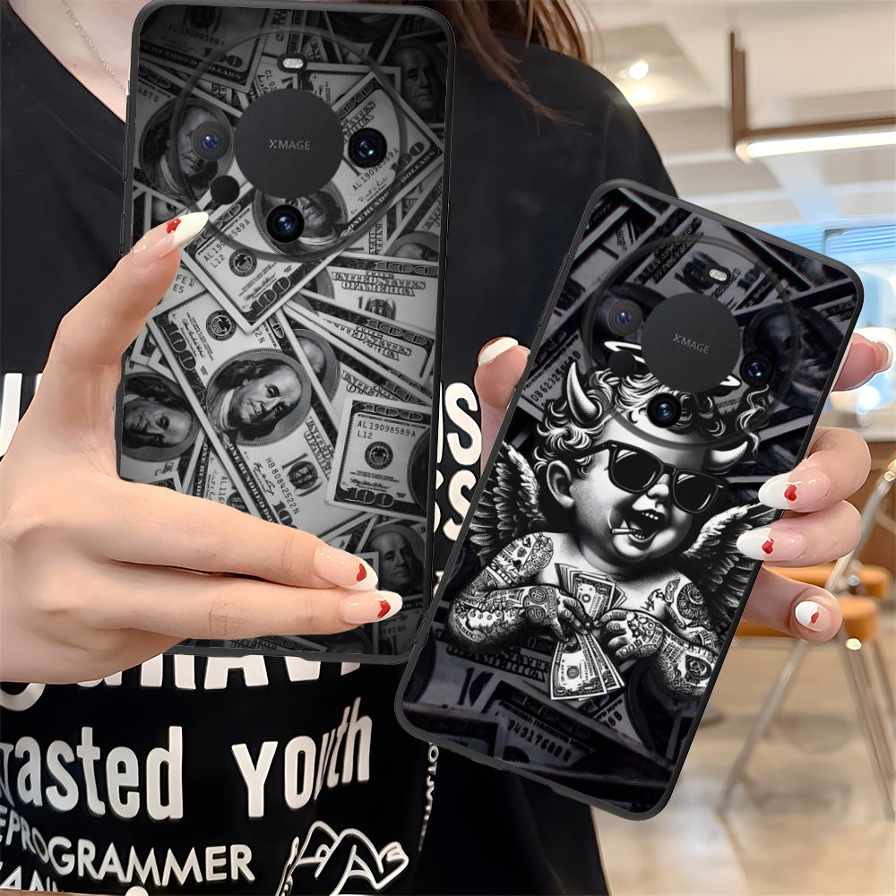 USD Dollar Matte TPU Mobile Phone Case for Huawei Mate 60 50 40 30 20 10 Pro Plus Lite E 5G Colorful Printing Cover