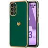 Protective Case - BOOLING - Galaxy A23 4G-5G - Flexible TPU - Heart Pattern - Night Green