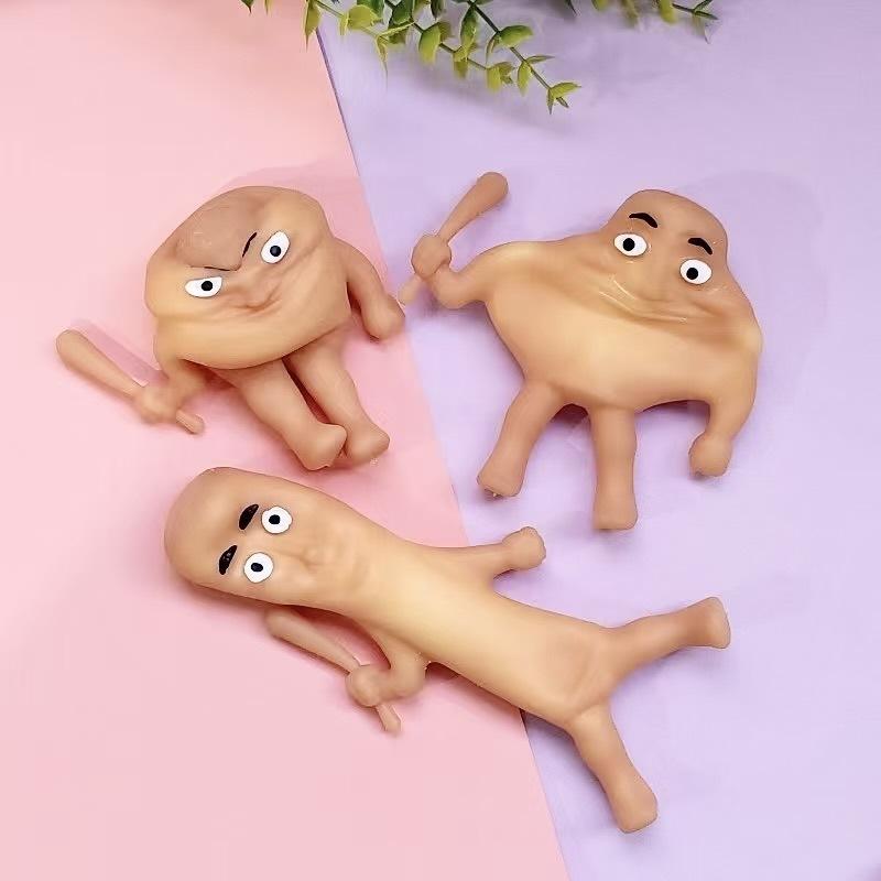 Kawaii Tung Tungtung Sahar Squeeze Toys Collectible Viral Brainrot Fidget Toy Wooden Stick Man Anti Stress Reliever Toys Figet