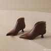 Fashion Autumn Winter Pointed Toe Women Ankle Boots Fashion Elegant Zippers Short Booties Vintage Ladies Square Heels Casual Shoes