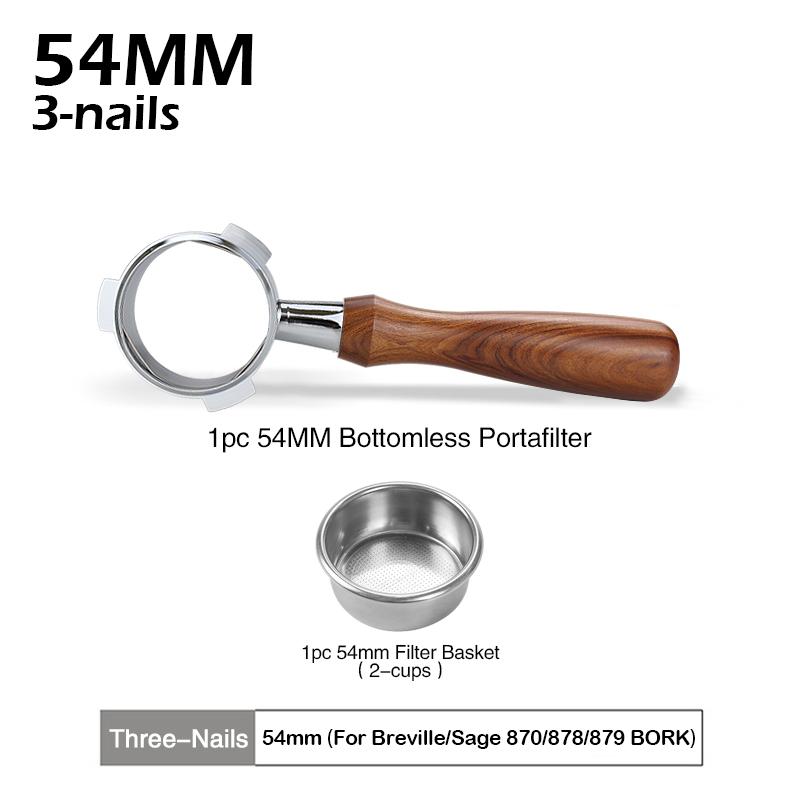 54MM Coffee Bottomless Portafilter Replacement Filter Basket For Sage Breville 870 878 880 Espresso Accessories Barista Tool