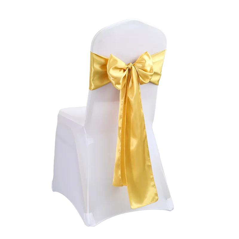 30pcs New Wedding Banquet Venue Chair Covers Back Flower Bows Silk Scarves Chair Backs Floral Patterns Ding Decorative Ribbons