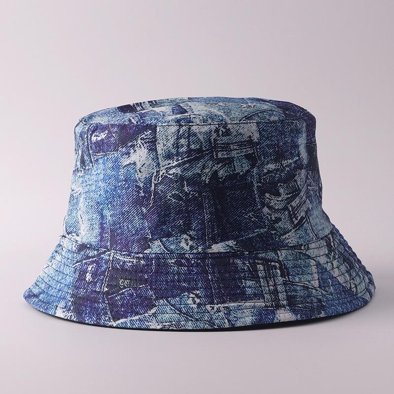 Digital printing small edge bucket hat spring and summer double-sided can wear outdoor sunshade basin hat spot