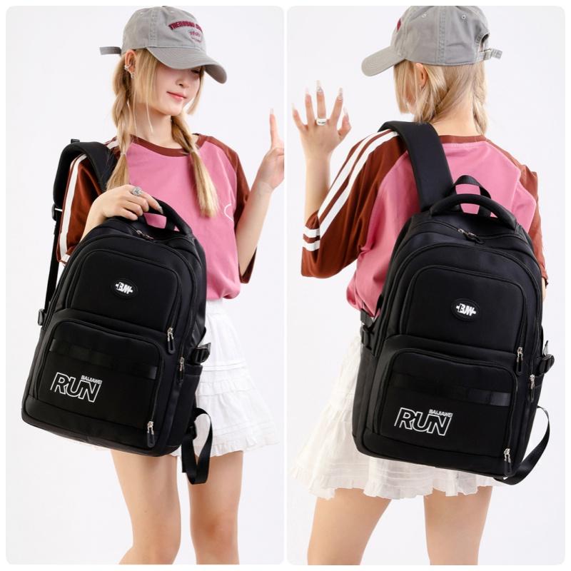 BAIJIAWEI 2025 New Fashionable Contrasting Color Schoolbags Junior High School Students Large Capacity Backpack Simple Letters Teenager Light Book Bag