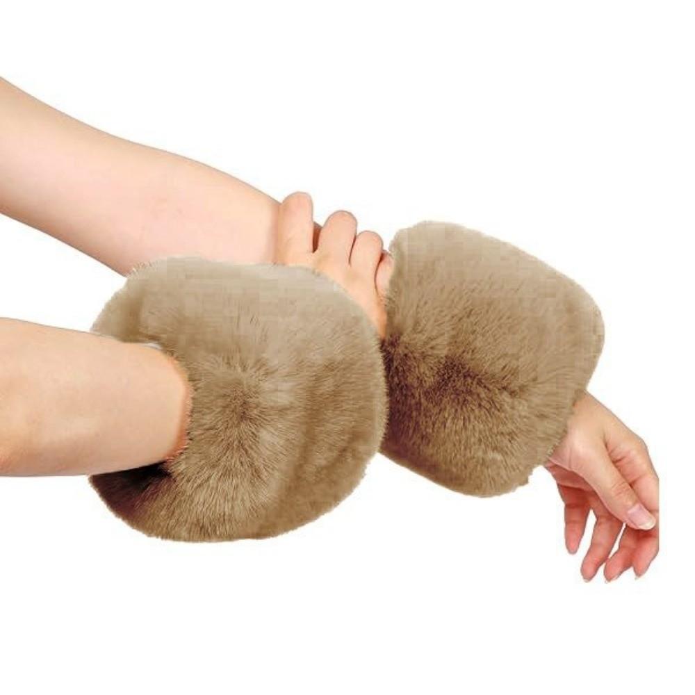 

Warm Wrist Protectors Adult Plush Wrist Sleeves Multifunctional Protectors Plush Gloves кавовий