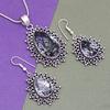 Black Rutile Set  Pendant  Jewelry Earring 18-20'' Gemstone Handmade
