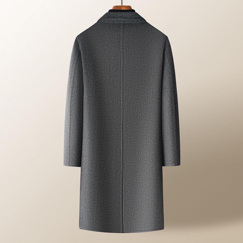 Men's Australian Wool Double-Breasted Long Coat