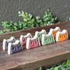 4Pcs Handmade Ceramic Cat Photo Holder Cat Shape Picture Display Holder Home Office Desktop Decoration Cat Lovers Gift