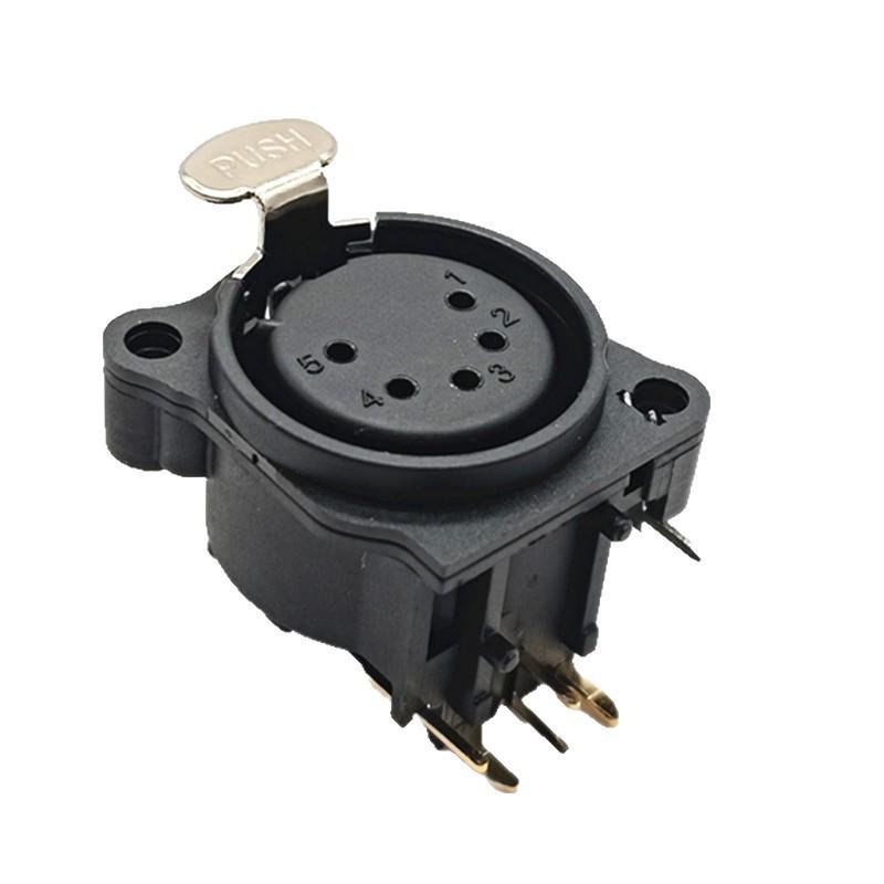 Gold-Plated 5-Core XLR Female Connector Socket for Balanced Audio