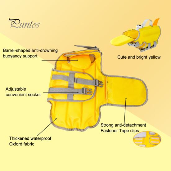 Lightweight Canine Float Coat Dog Life Jacket, High Buoyancy Pet Swim Vest with Chin Rest And Rescue Adjustable Water Safety Gear Handle, Jacket
