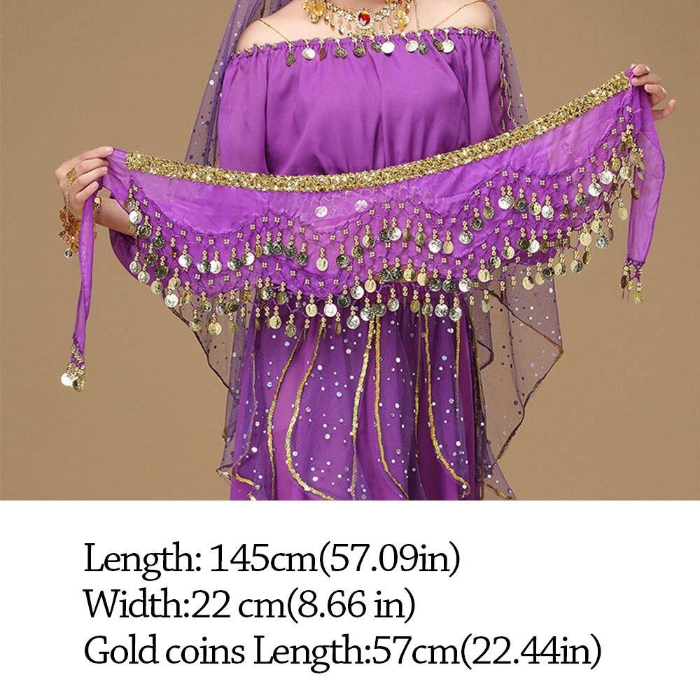with Gold Color Coin Women Belt Skirt Tassel Belly Dance Belt Fashion Waist Chain  Show Costumes