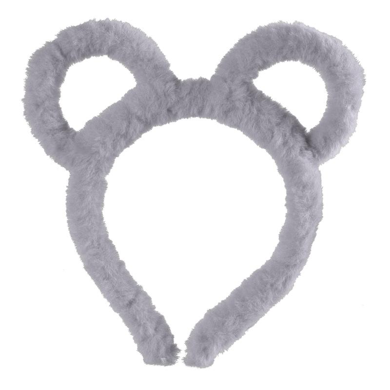 Soft Bear Ears Headbands Plush Mouse Hair Hoop for Washing Face Cartoon Animal Hairbands Halloween Costume Cosplay Headpiece