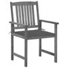 Garden Chairs with Cushions 2 pcs Grey Solid Acacia Wood