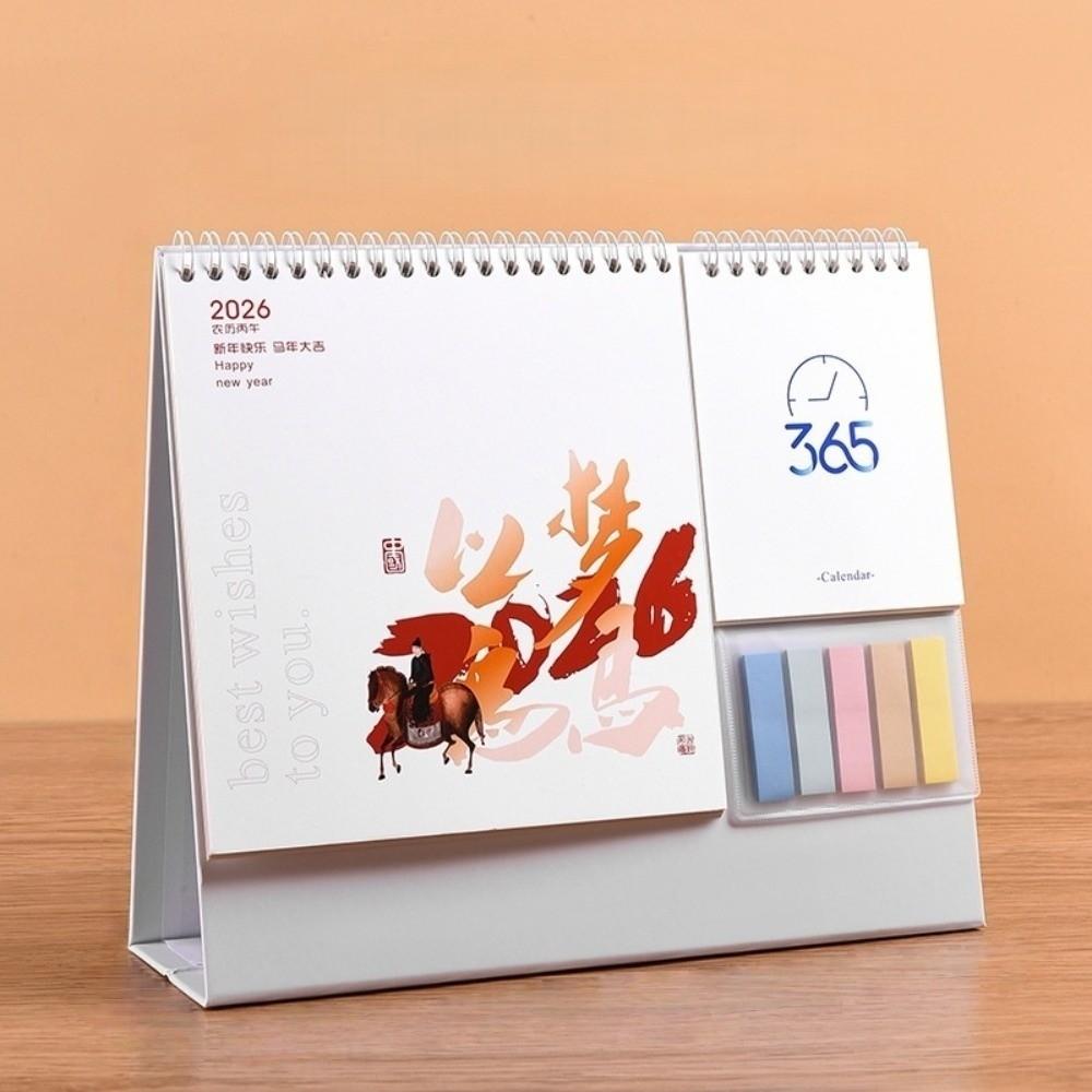 Coil Binding 2026 Desk Calendar Month Date Display Standing Flip Calendar Home Decoration