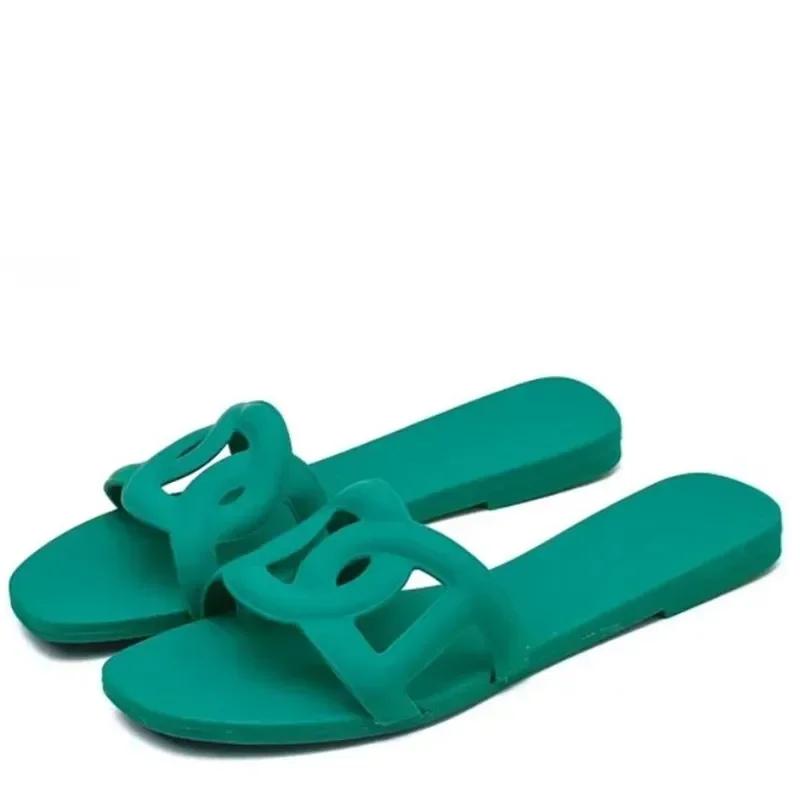 Zomer Trendy Stijl Jelly Kleur Eenvoudig Buiten Binnen Slippers voor Vrouwen Pantoffel Strand Schoenen Koel Sexy 39 blue