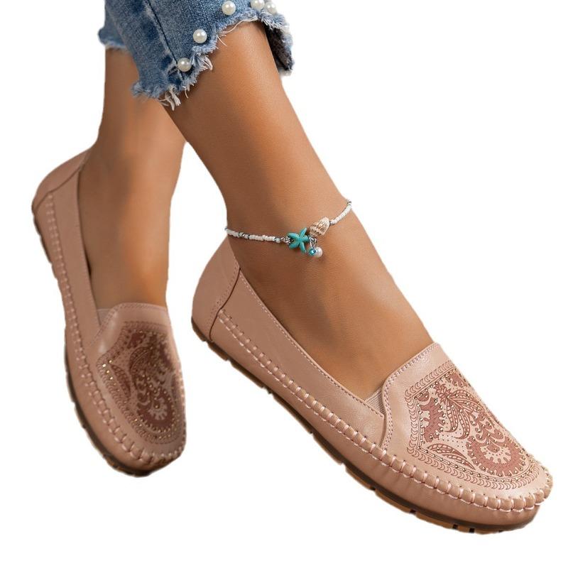 Retro Women's Flat Loafers Korean Style Comfortable Walking Fashion Casual Daily Shoes