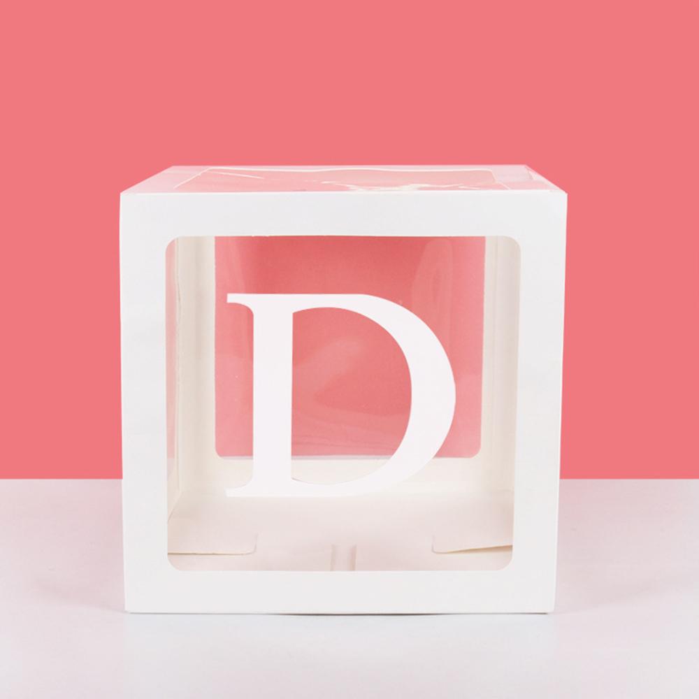 Runtow 1pc 25cm Transparent Letter Box ,Birthday Wedding Custom Name Balloon Box ,1st Birthday Party Decorations, Baby Shower
