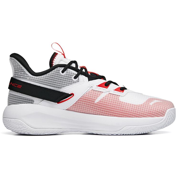 New Anta Swoosh 2.0 Anti Slip Wear Resistant Low Top Performance Basketball Shoes Men's White Red Black 112231606-4
