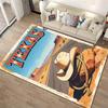 "Texas Cowboy Hat Scenic Desert Road Carpet with Rustic Design" Suitable for use as an anti-slip for living room bedroom sofas