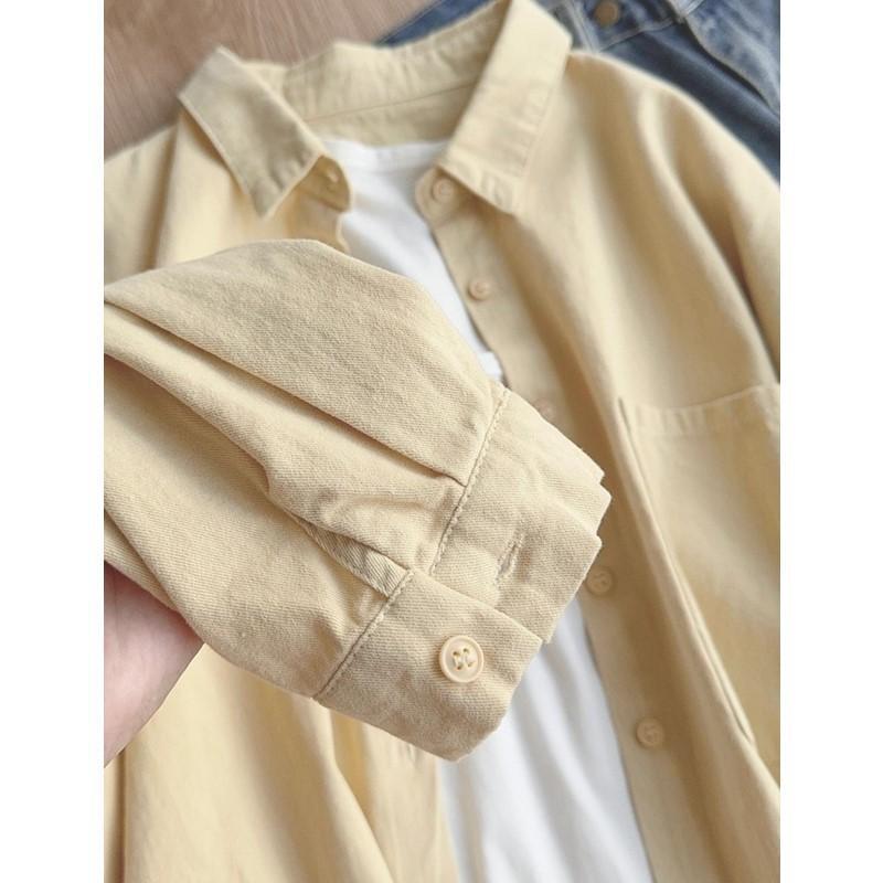 Blue Pure Cotton Women's Shirt, Unique Loose Commuter Design for Early Spring & Autumn 2026.