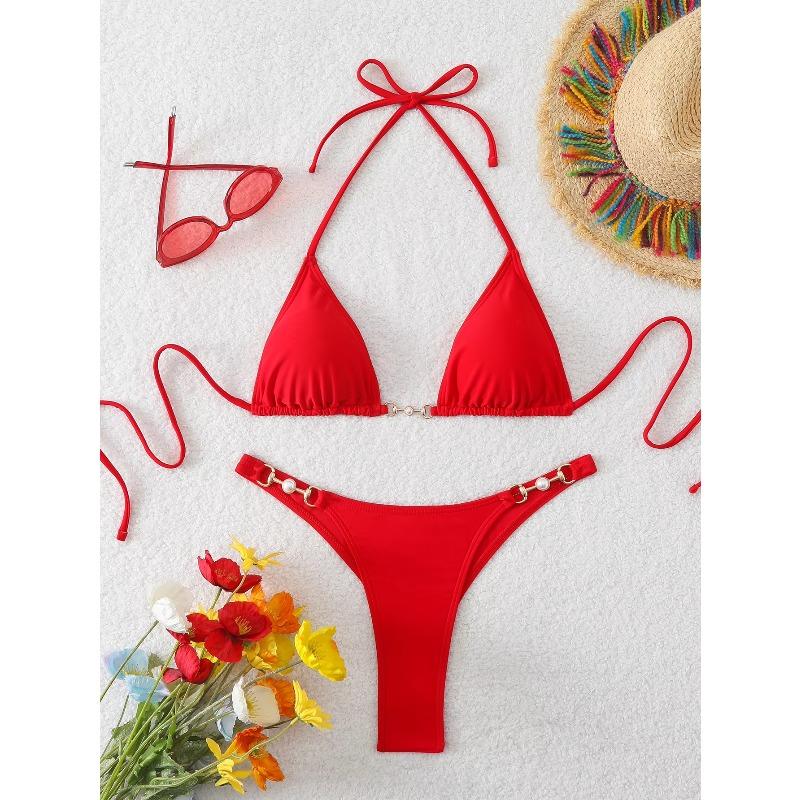 Sexy Bikini 2026 Women Chain Swimsuit Female Swimwear Thong Micro Bikinis Sets Two-piece Bathing Suit Swimming for Beach Wear