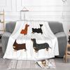 Dachshund Patterns Fashion Soft Warm Flannel Blanket Red Black Tan Chocolate Dapple Merle Grey Gray Spots Dog Puppy Dachshund