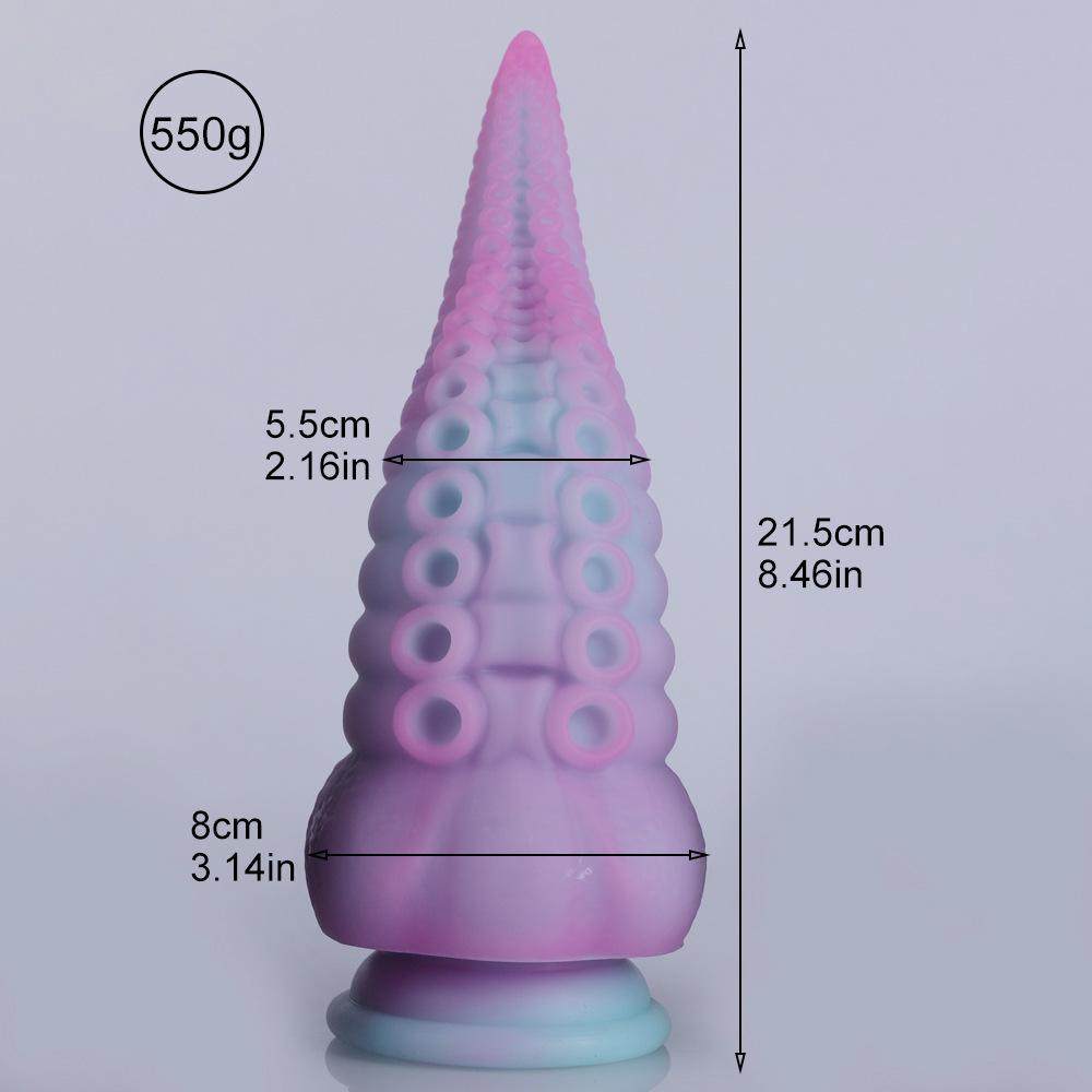 Extra Large Liquid Silicone Anal Tentacle Vibrating Plug for Women