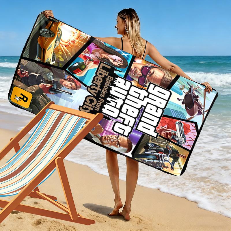 Liberty City Adventures beach towel beach Portable for travel Absorbent bath towel quick-drying swim towel swim beach Fashion