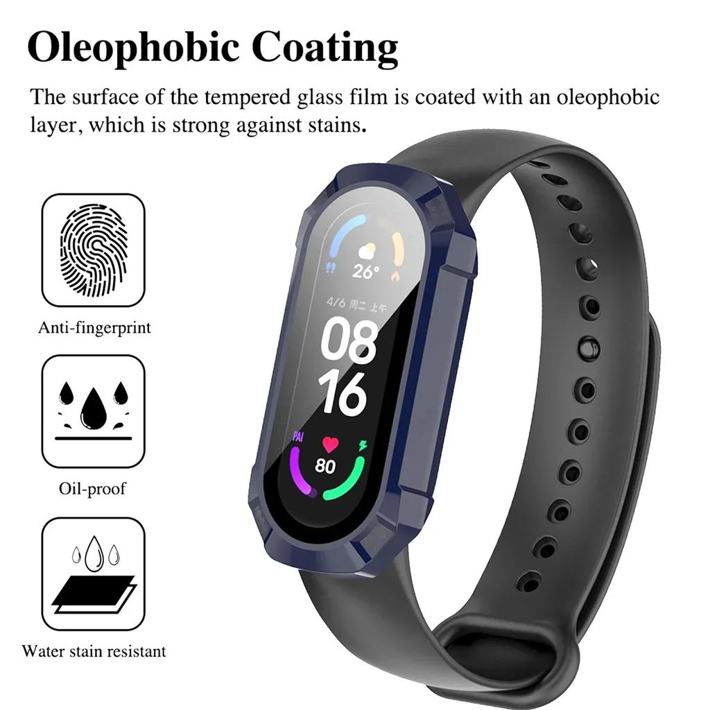Tempered glass+Case for Xiaomi mi band 9/8/7 PC bumper screen protector smartwatch miband 6/5/4 HD film+Cover on smart band 8